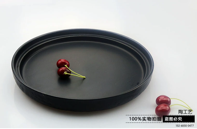 Vật tư khách sạn đặt khói đá khô sáng tạo Thời trang Zen món ăn Ý bộ đồ ăn trang trí đĩa tròn phân tử ẩm thực - Đồ ăn tối