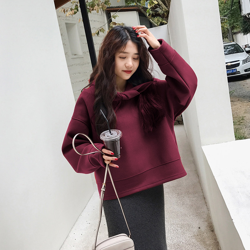 Thời trang phù hợp với váy nữ mùa thu đông mới phiên bản Hàn Quốc cộng với nhung dày giản dị cỡ lớn áo len hai dây váy ngắn váy ngủ nữ shop quần áo nữ