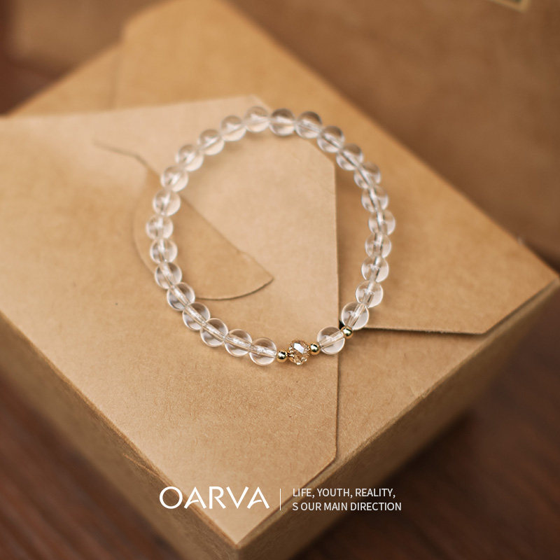 Natural white crystal girlfriends handmade girls ins and small crowddesign Summer not falling out of color Austrian crystal handstring idea