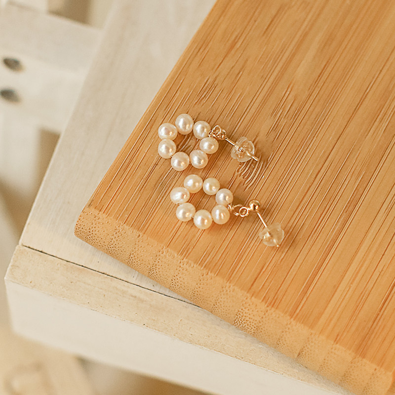 Natural Freshwater Pearl Ear Nail Female Summer 2021 New 14k Bag Gold Washable Minima Gentle Temperament Ear Accessories