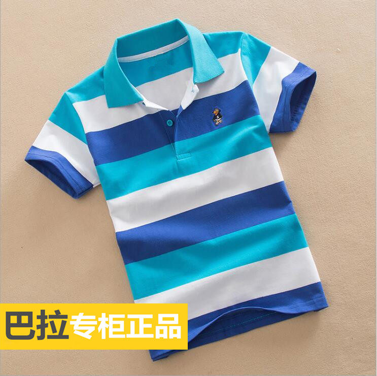 Bala children's short-sleeved T-shirt 2019 new cotton lapel t-shirt bala boys short-sleeved T-shirt large children's clothing