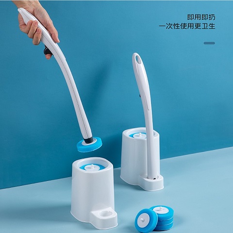 Replace brush head long handle household toilet toilet with base disposable toilet without dead angle artifact