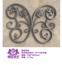 European style wrought iron door core flower wrought iron flower forging process bent flower decoration wrought iron flower 590*460 combination flower 50