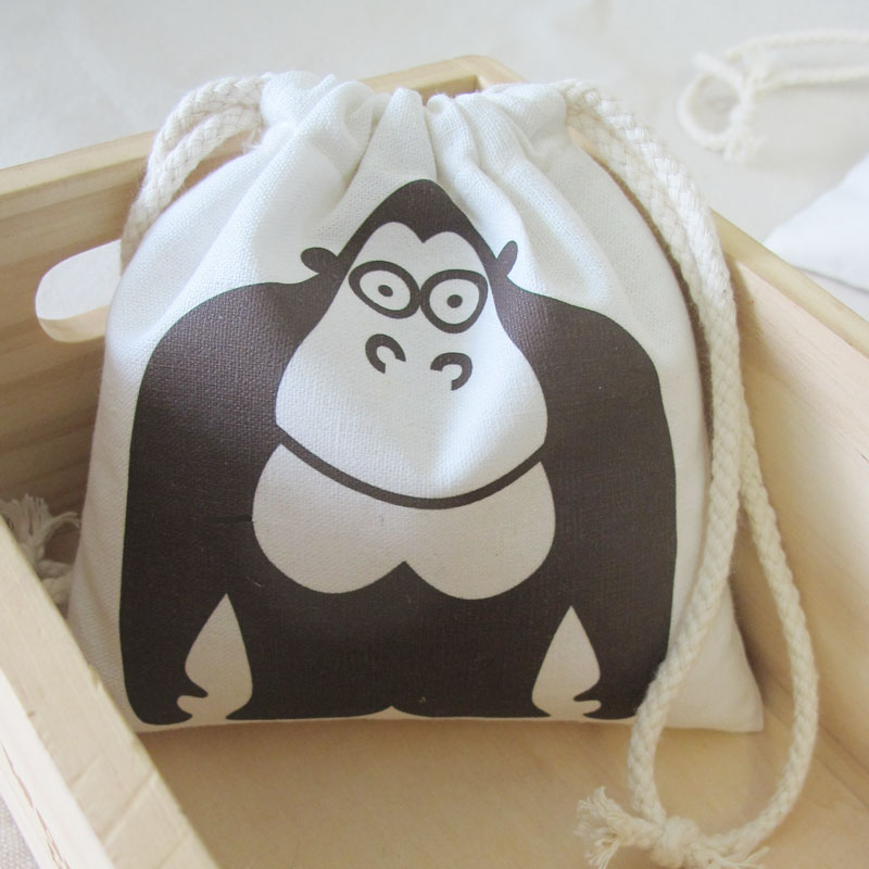 totu Pete King Kong cartoon animal large cotton linen bag drawstring pocket baby clothes storage bag