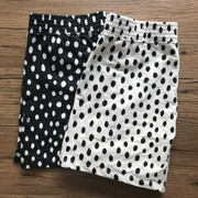 Quần lửng nữ nội địa PT quần short pyjama quần đen và sóng trắng - Quần short