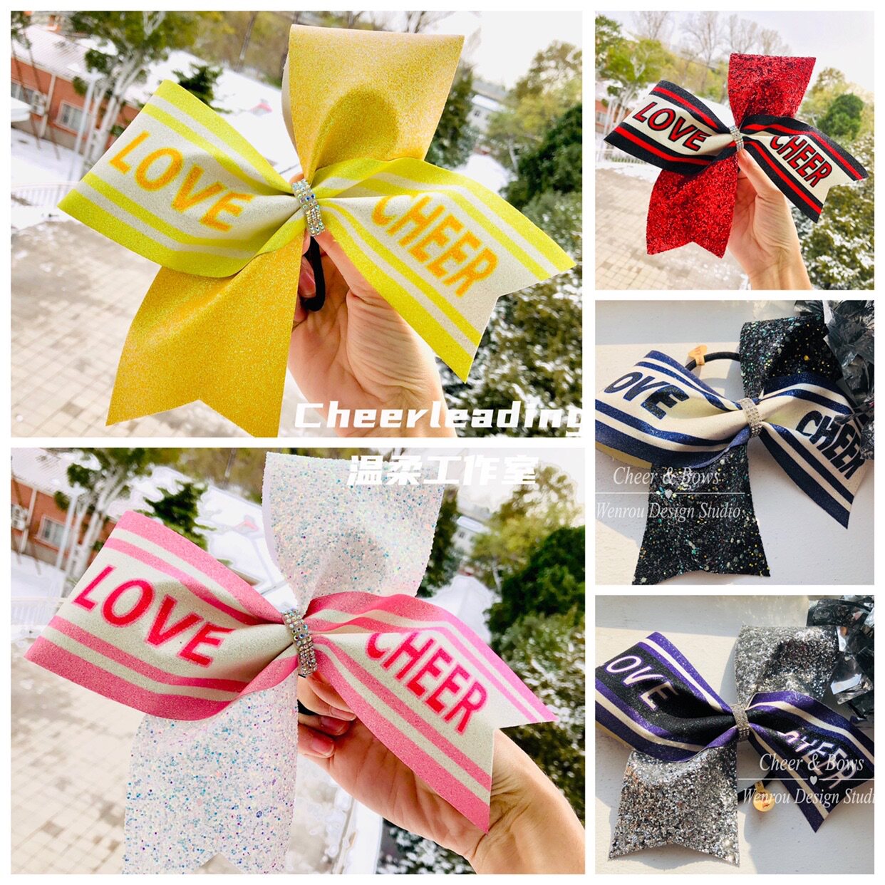 (tender original money) Lovecheer fine sparkling leather ribbon with tricolour splicing butterfly knot material-Taobao