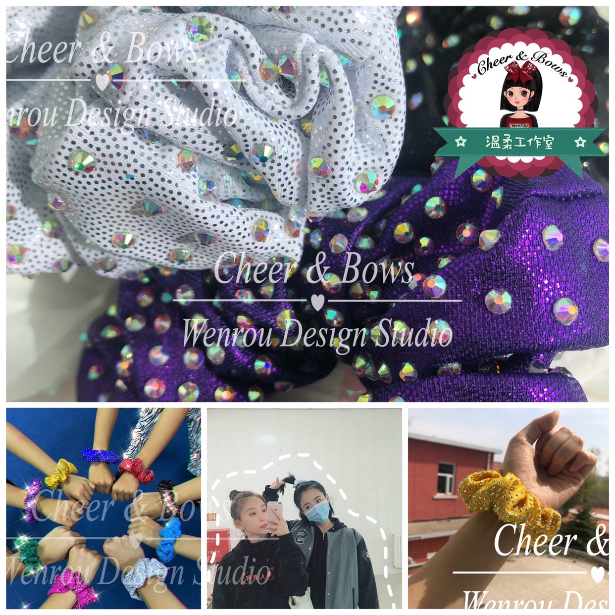 Full drill with sparkling 100 hitch a big bowel ring cheerleading jazz competition performance ornament