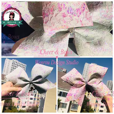 Cheerleading headdress Heavy Industries Sequins Lace floral headdress Bow 75mm wide