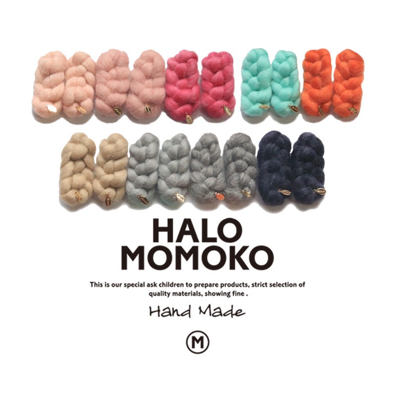 Handmade baby girl princess cute clip super thick Icelandic wool side card twist hair clip children's headwear hair accessories