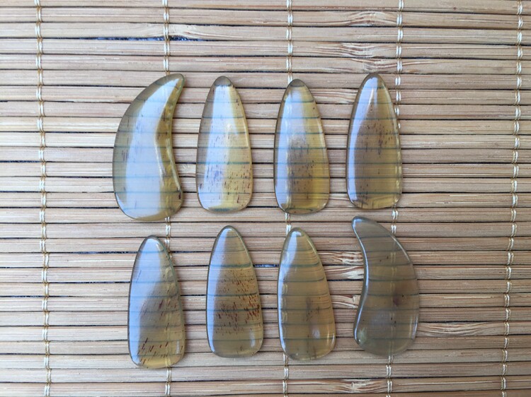 Guzheng nail horn double-sided arc black amber color eight-piece boxed left right hand large small and medium limited area send glue