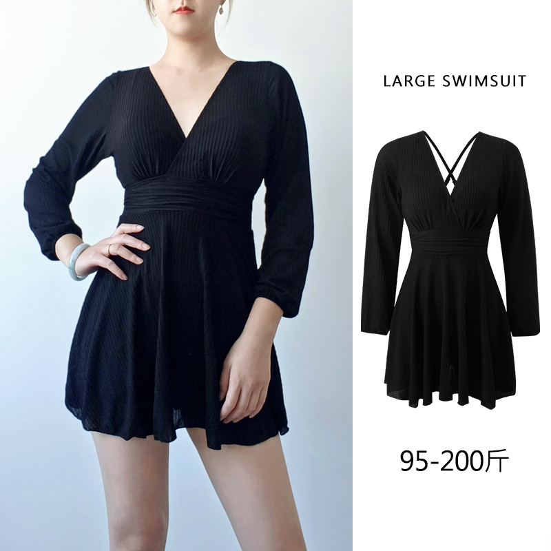Women's Plus-Size Swimsuit, Tummy-Covering, Slimming, 2026 New One-Piece Long-Sleeve Sun-Protective, Body-Covering, Hot Spring Swimwear 100kg Women's Plus-Size Swimsuit, Tummy-Covering, Slimming, 2026 New One-Piece Long-Sleeve Sun-Protective, Body-Covering, Hot Spring Swimwear 100kg