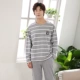 .Mens pyjama dài tay cotton mùa xuân và mùa thu đồ ngủ bé trai béo 220 kg - Giống cái