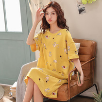 2019 Short Sleeve Nightdress Women Summer Modal Cotton Pajamas Fat mm Fatty Size Pregnant Women Home Clothing Suit