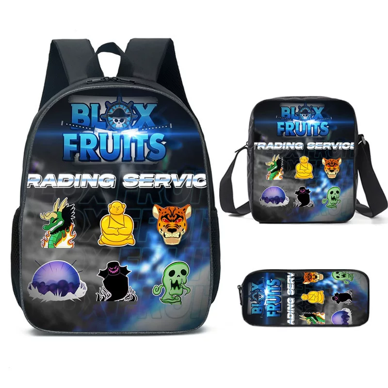 3D новый товар ROBLOX BLOX FRUITS Раннее и среднее образование сумки рюкзак набор из 3 предметов