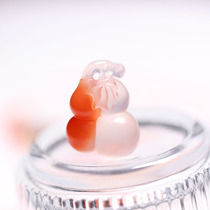 Raw ore southern red agate ice floating double blessing small gourd pendant pendant Su Gong carved high ice material with distinct red and white