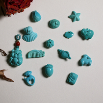 Old customer link special shoot Raw mine Hubei turquoise pendant Sugong finely carved high porcelain jade boutique national style