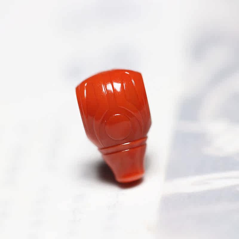 Raw ore south red agate wasi material integrated three-way sugong carving full of flesh full color brocade red naked eye without grain and crack