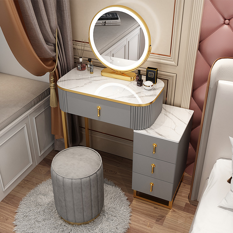 Dressing table small apartment bedroom modern minimalist dressing table high-end light luxury multi-functional storage cabinet all-in-one dressing table