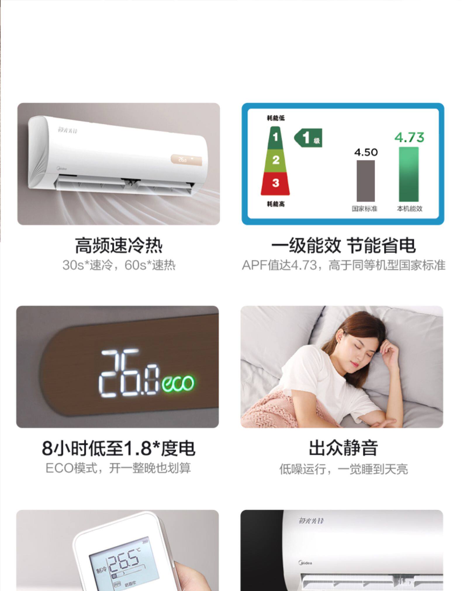 Midea/美的 大1.5匹 壁挂式 冷暖空调 一级能效 智能防直吹 图3