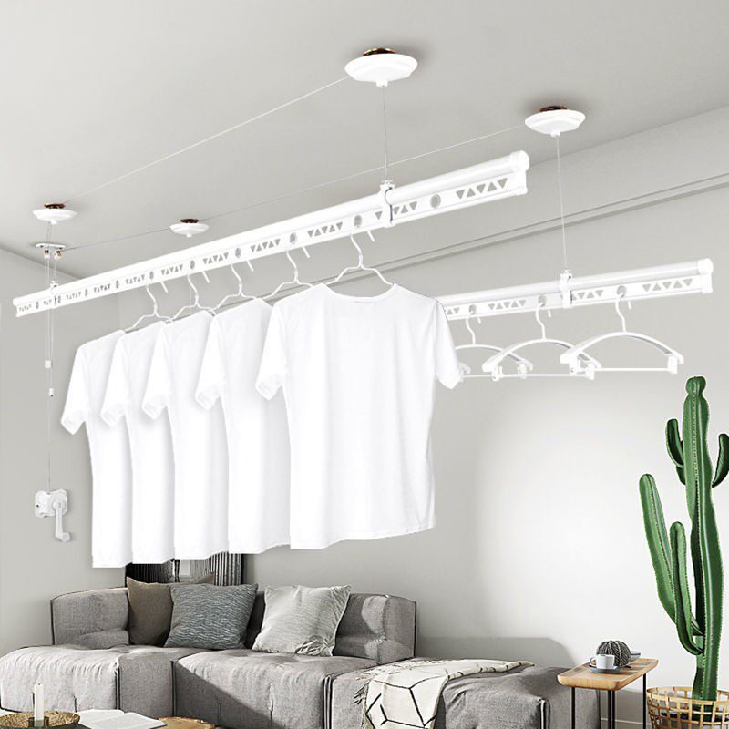 Double-Type Hand Shake Lifting Clotheshorse Balcony Clotheshorse Household Indoor Manual Telescopic Folding Folding Sunbathing Quilt by Sub-frame