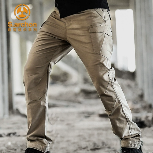 Мужские осенние тактические эластичные дорожные износостойкие водонепроницаемые штаны, свободный прямой крой