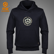 昂垦保暖摇粒绒战术卫衣外套内胆抓绒衣春夏户外男士大码连帽风衣