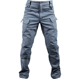 Spring and summer IX7 tactical trousers men's elastic self-cultivation 9 military fans loose straight multi-pocket training pants outdoor overalls