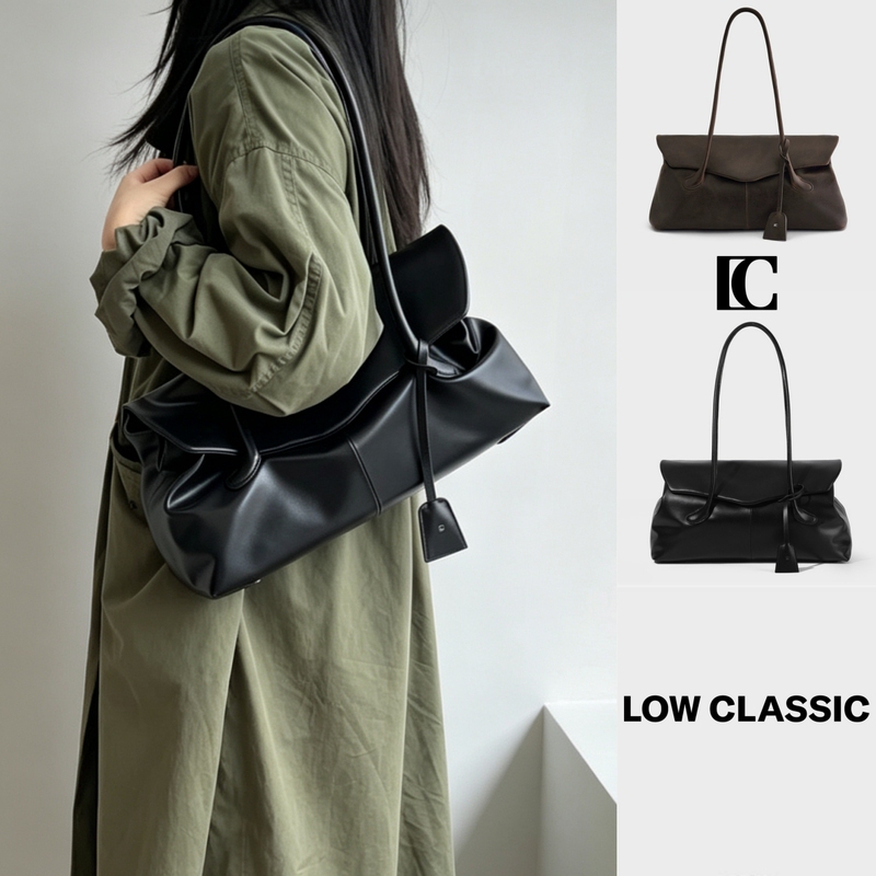 Korean Genuine Low Classic Flip-Top Leather Charm Magnetic Closure Tote Bag Handbag Shoulder Bag Women's Bag Korean Genuine Low Classic Flip-Top Leather Charm Magnetic Closure Tote Bag Handbag Shoulder Bag Women's Bag