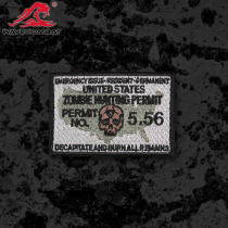 Tide Jun 5 56 Zombie Hunt License Embroidery Chapter Velcro Morale Chapter