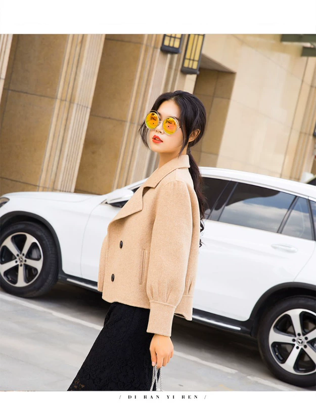 Áo hai dây cashmere nữ ngắn đoạn 2018 mới mùa thu và mùa đông Áo len hai mặt Hàn Quốc áo len nhỏ