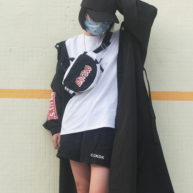 Trampoline Packs Ins Superfire Chest Bag Women Skew Satchel Men Tide Street Head Fashion Bag Hip Hop Single Shoulder Small and Shoulder Bag