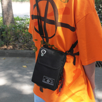 Tide-card mens small satchel with single shoulder slanted satchel small hanging bag Mens sports bag Leisure bag Mini small bag mobile phone bag