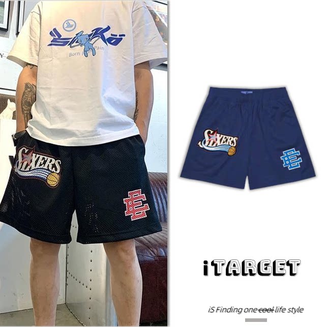 EE Fitness Shorts Five-pants Network Beach Pants Thin Breakthrough Code Large Training Basketball Pants