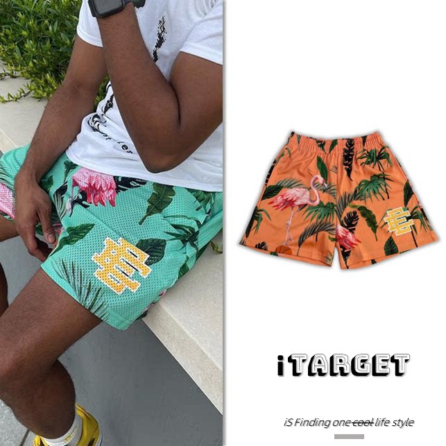Eric Emanuel American summer sports shorts men's knee high street loose casual breathable basketball pants
