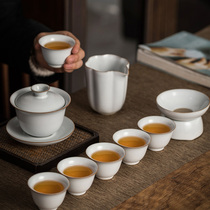 Pickliju Ru kiln kung fu tea set open piece can raise the Bowl home Tea Cup office living room ceramic set