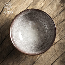 Shiliju Celadon Ge Kiln Ice crack teacup Master cup Single cup iron tire handmade ceramic Kung Fu tea set Tea tasting