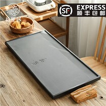 Shiliju whole natural black gold stone tea tray tray Simple Kung Fu tea set high-end household stone tea