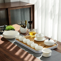 Pick to Li Ju Dehui white porcelain goat Jade kung fu tea set set household small set living room simple tea cup