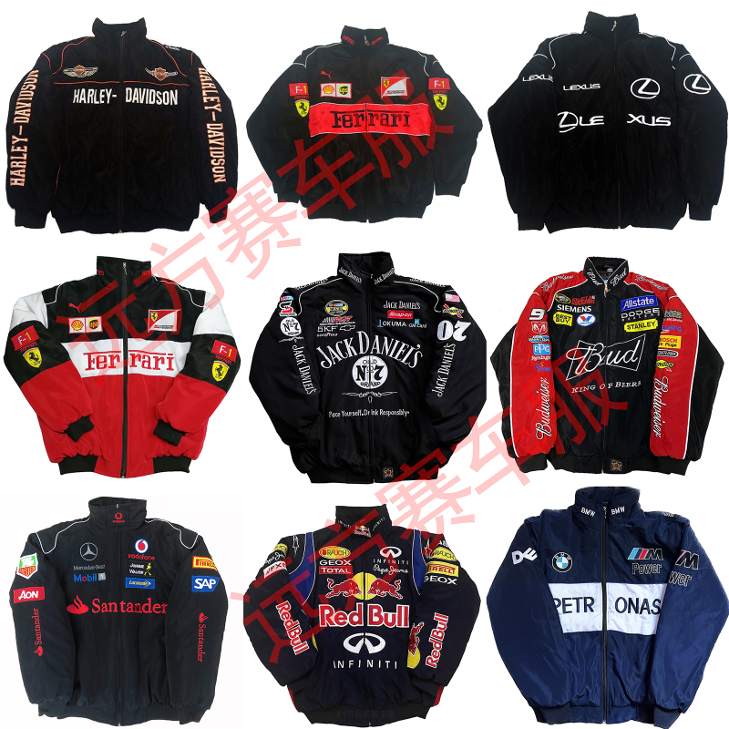 F1 Vintage Racing Suit Motorcycle Riding Suit Women's Baseball Uniform American Retro Jacket Men's Autumn and Winter Cotton Jacket F1 Vintage Racing Suit Motorcycle Riding Suit Women's Baseball Uniform American Retro Jacket Men's Autumn and Winter Cotton Jacket