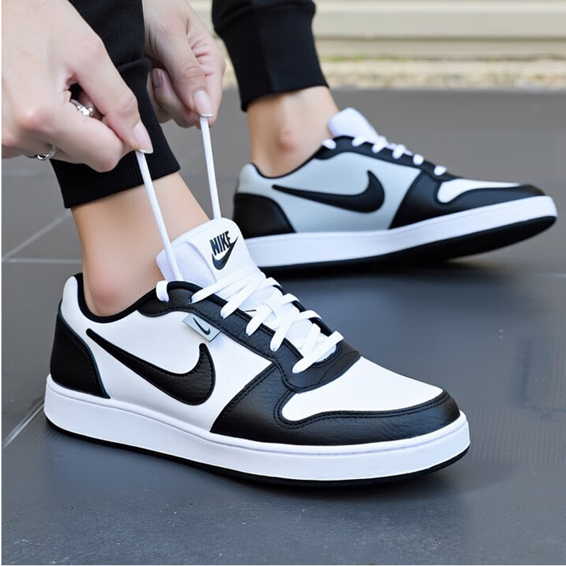 Nike/Nike Ebernon Low Black and White Panda Men's Sports Casual Low-Top Sneakers Aq1774-102