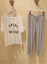 Japanese summer modal cotton thin pajamas womens short-sleeved shorts pure cotton simple casual home wear pajamas for women