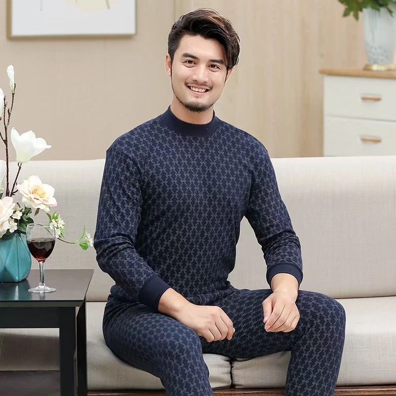 . Đồ lót giữ nhiệt, cotton tinh khiết, quần áo mùa thu, quần dài, áo len nam, cổ tròn, suit nửa cổ cao, áo len nam cotton, thanh niên - Phù hợp với nóng lên
