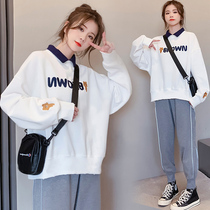Pregnant womens autumn clothes suit stylish style 2021 new gestational woman in autumn blouses with long sleeves for spring and autumn