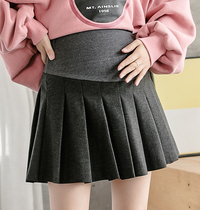 Pregnant woman half-body dress autumn and winter fashion fur Totbelly pleasanta skirt spring autumn high waist display slim fit hip a short skirt for spring and autumn