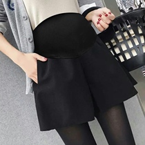 Pregnant woman shorts for autumn and winter wear in fall black Toabdominal broadleg pants Autumn Fashion Lean Casual Hitting Underpants Spring Autumn