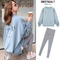 Pregnant womens autumn clothing Fashion style 2021 New pregnant womens fall sweatshirt with long sleeves in the long sleeves Two sets