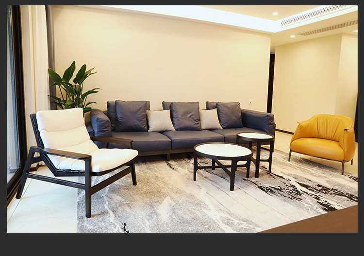 lớp đầu tiên của sự kết hợp da phòng khách sofa da của đồ nội thất tối giản hiện đại Mi ba ánh sáng nhà sang trọng Huayi không gian sofa - Ghế sô pha ghế sofa góc