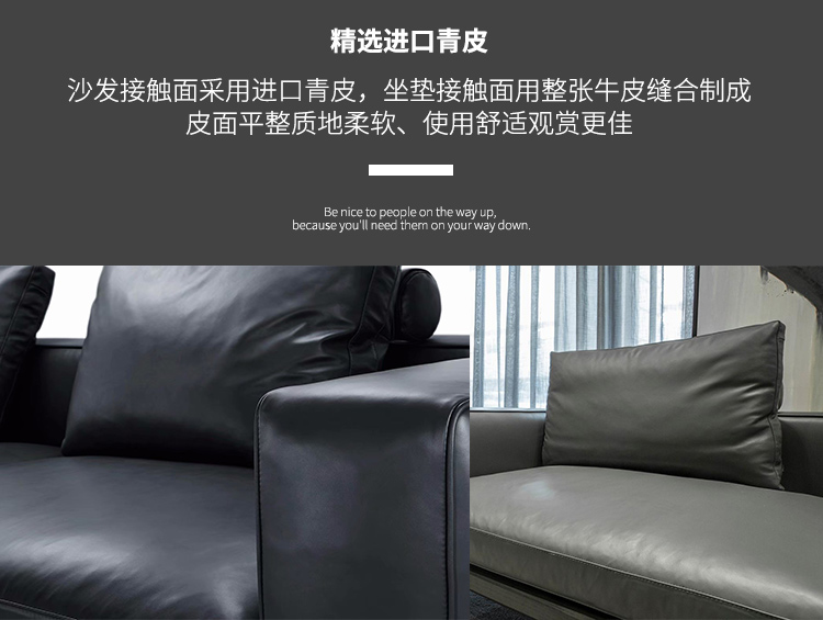 sofa da lớp đầu tiên của da sống nội thất phòng nhà hiện đại nhỏ gọn ba Mi Rui Chí Chí Tak BOB sofa ánh sáng sang trọng - Ghế sô pha ghế sofa đẹp hiện đại