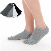 Spring and autumn five-finger socks Men and women with thin cotton socks invisible boat socks Cotton deodorant sweat absorption solid color toe socks