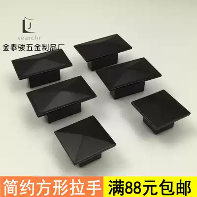 Dumb black creative square rectangular modern simple brushed whole cabinet wardrobe door handle hardware drawer handle